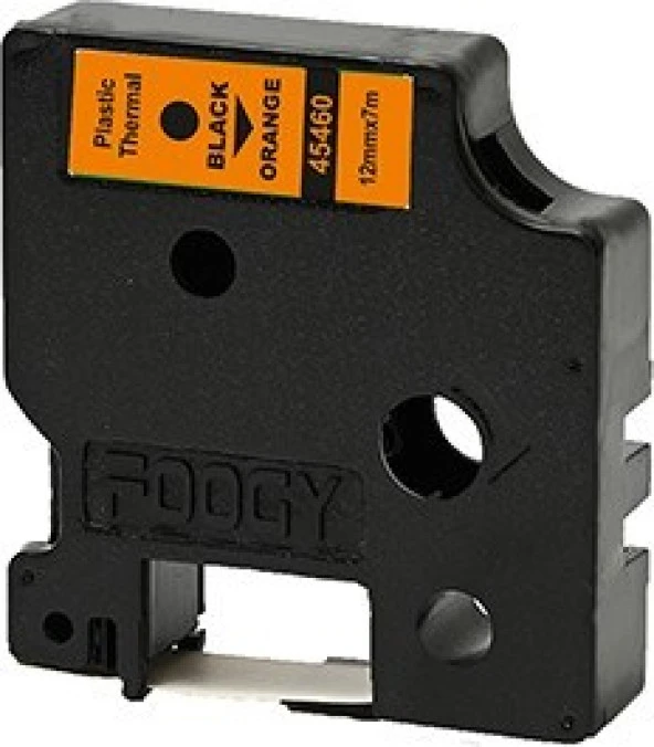 Foogy Dymo D1 Muadili Etiket Plastik Turuncu - 12 mm x 7 mt - 45460 Eko Paket 5'li - Resim 2