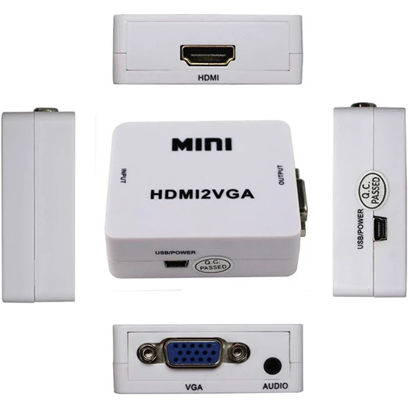 HDMI to VGA dönüştürücü playstation PS3 - PS4 Uyumlu hdmı -vga çevirici - 4
