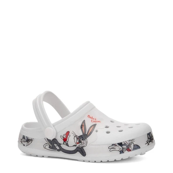 Albishoes Unisex Çocuk Crocs Modeli Bugs Bunny Desenli Kaymaz Taban Plaj Havuz Deniz Sandalet Terlik