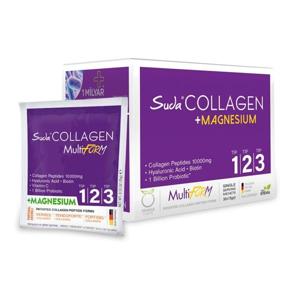 Suda Collagen + Magnesium Multiform Portakal Aromalı 15 g x 30 Saşe