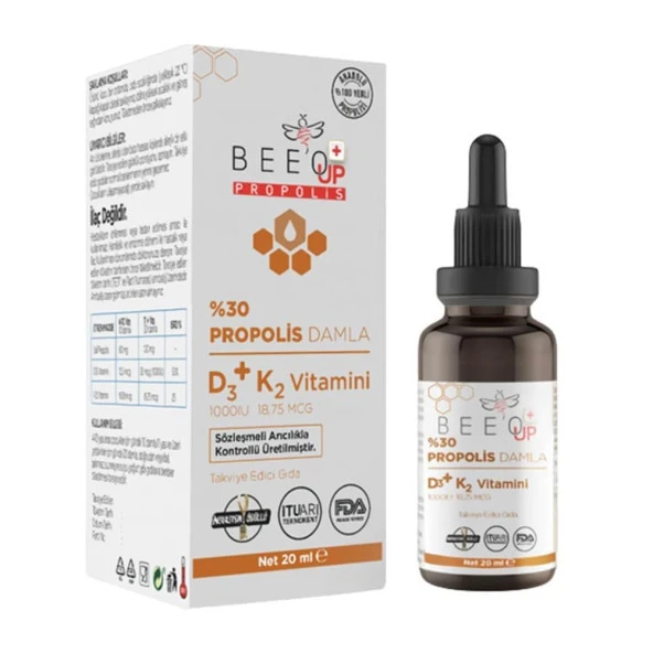 Bee'o Up Propolis %30 D3 + K2 Vitamini Damla 20 ml