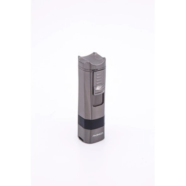Kişiye Özel Parmida Gri 4 Torch Puro Çakmak PCM0542