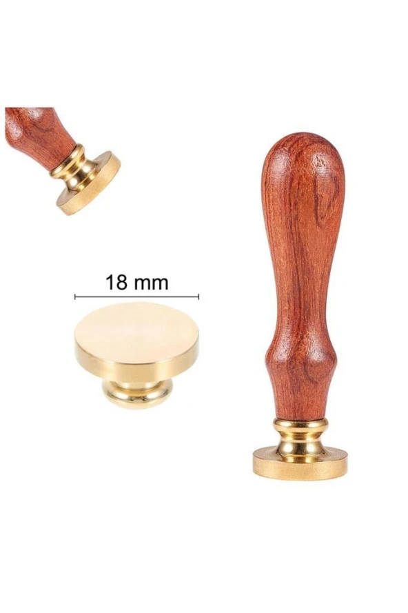 Mühürcüm Mührü Mumu Damga 10 mm Yuvarlak Boş Pirinç Kafa + Ahşap Sap R5799O10 - Resim 3
