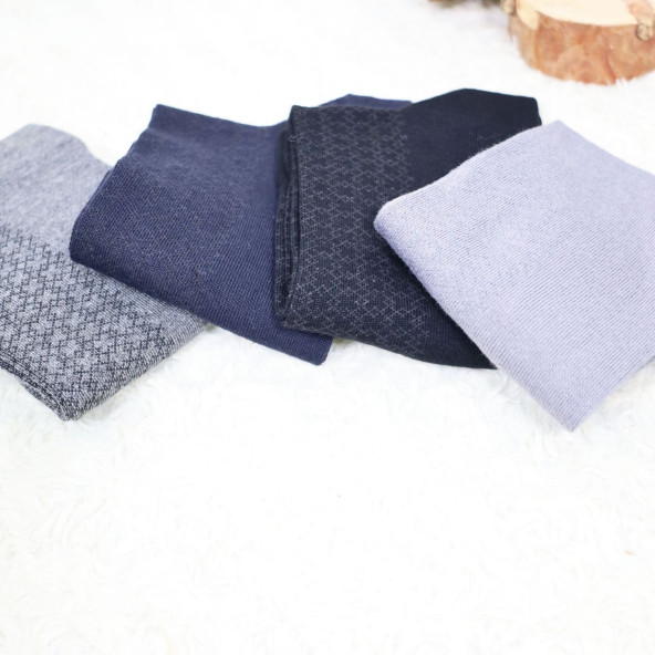 Erkek Bambu Çorap Burun Dikişsiz Soft Yıkamalı Parfümlü Uzun Erkek Çorap - 5