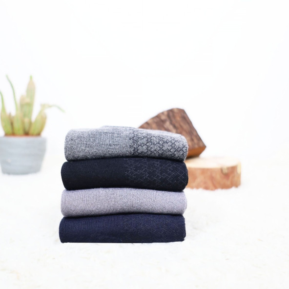 Erkek Bambu Çorap Burun Dikişsiz Soft Yıkamalı Parfümlü Uzun Erkek Çorap - 6
