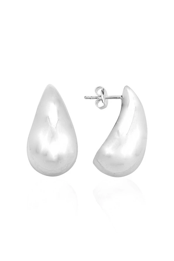 Gümüş rodyumlu Bottega İtalyan Gözyaşı Damla Küpe SGTL12415RODAJ ürün görseli