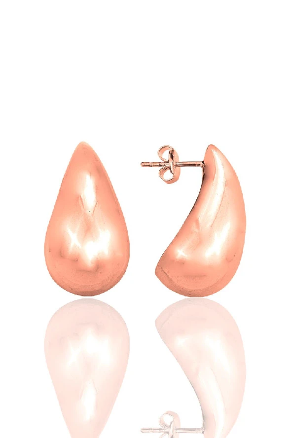 Gümüş Rose Bottega İtalyan Gözyaşı Damla Küpe SGTL12415ROSE ürün görseli