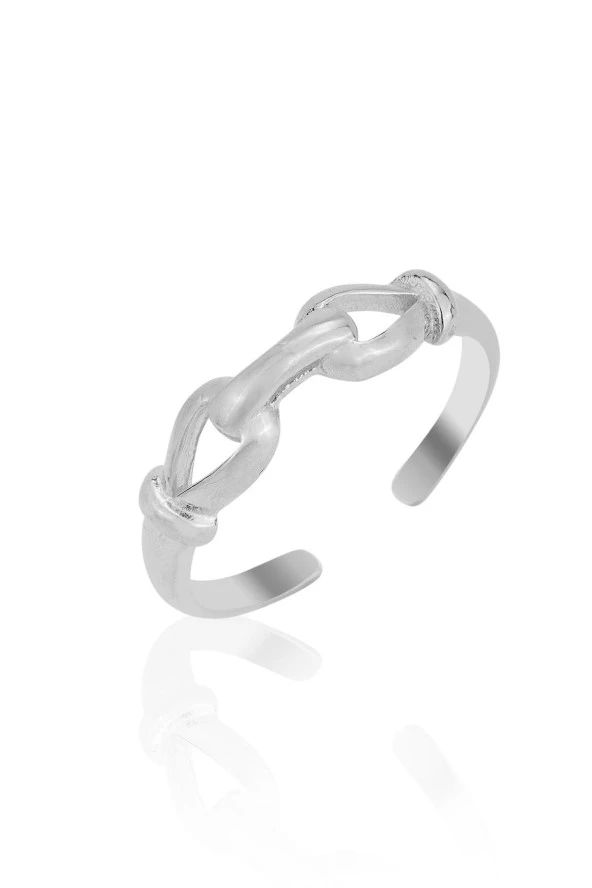 Gümüş rodyumlu ayarlamalı düğüm yüzük SGTL12495RODAJ ürün görseli