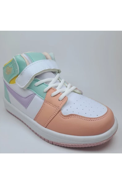 Unisex Çocuk Beyaz Pudra Lila Air Jordan Model Comfort Sneaker