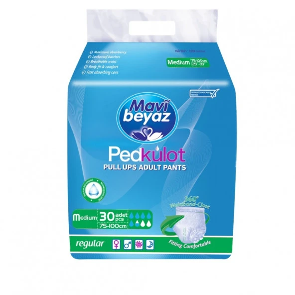 MAVİ BEYAZ EMİCİ KÜLOT LARGE 30 LU