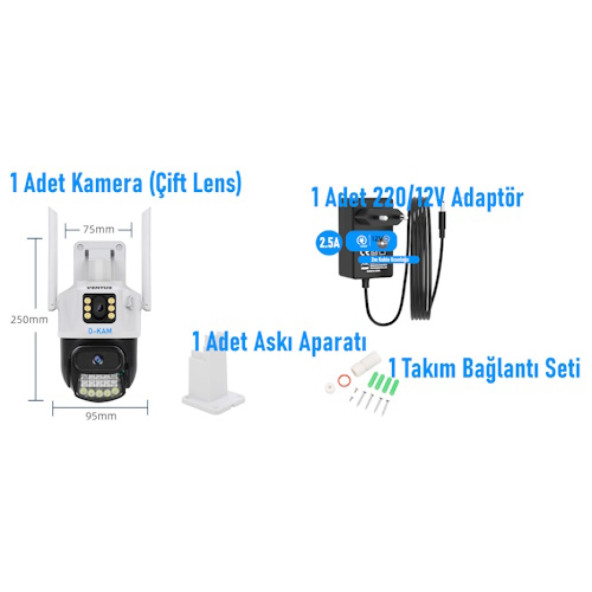 Vivatech Apex Çift Lensli Hareketli Wi-Fi Akıllı Ip Güvenlik Kamerası FullHD 1080p Türkçe (O-KAM) Uygulama - 8