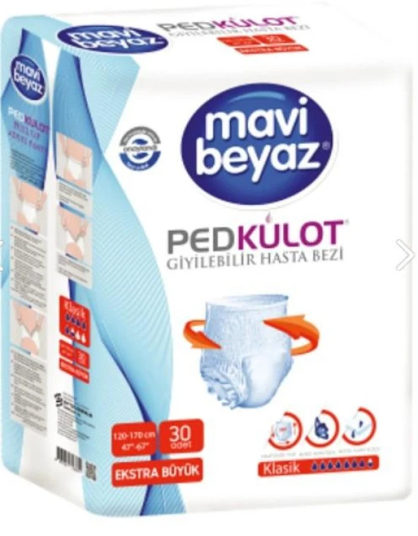 MAVİ BEYAZ  EMİCİ KÜLOT XLARGE 30 LU