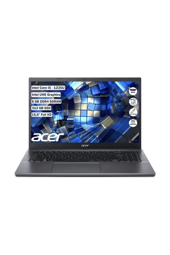 Acer Extensa 15 Intel Core i5 1235U 8 GB 512 GB SSD Freedos 15.6" FHD Notebook NX.EGYEY.005