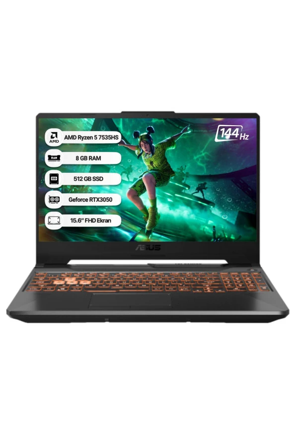 Asus Tuf Gaming A15 FA506NC-HN050 AMD Ryzen 5 7535HS 8 GB 512 GB SSD RTX 3050 144 Hz Dos 15.6 FHD