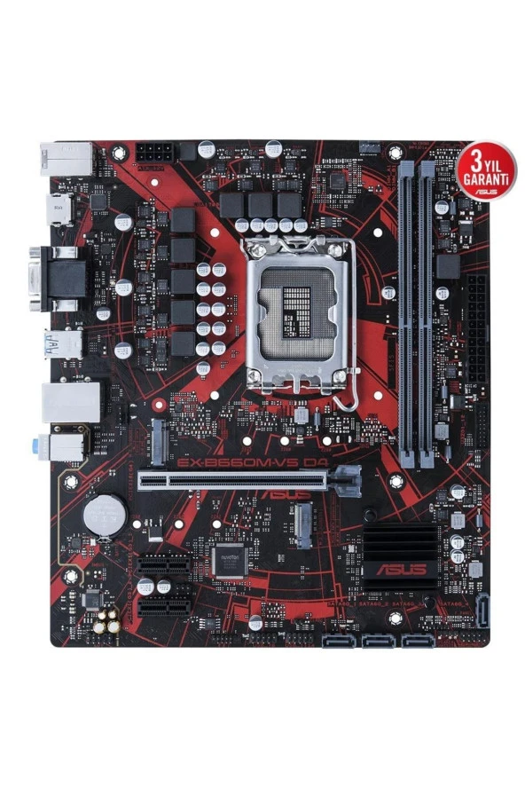 Asus Ex b660m v5 D4 Ddr4 M2 Nvme Hdmı Pcıe 4.0 1700p Matx