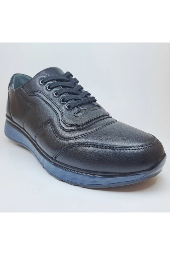 Erkek Hakiki Deri Siyah Kejıl Model Comfort Mevsimlik Casual Ayakkabı