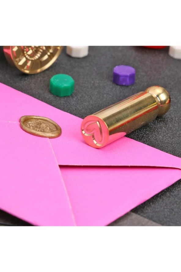 Mühürcüm Boş Mum Mühürü Pirinç Silindir Sütun Damga 12x45 mm R5799PH1245 - 3