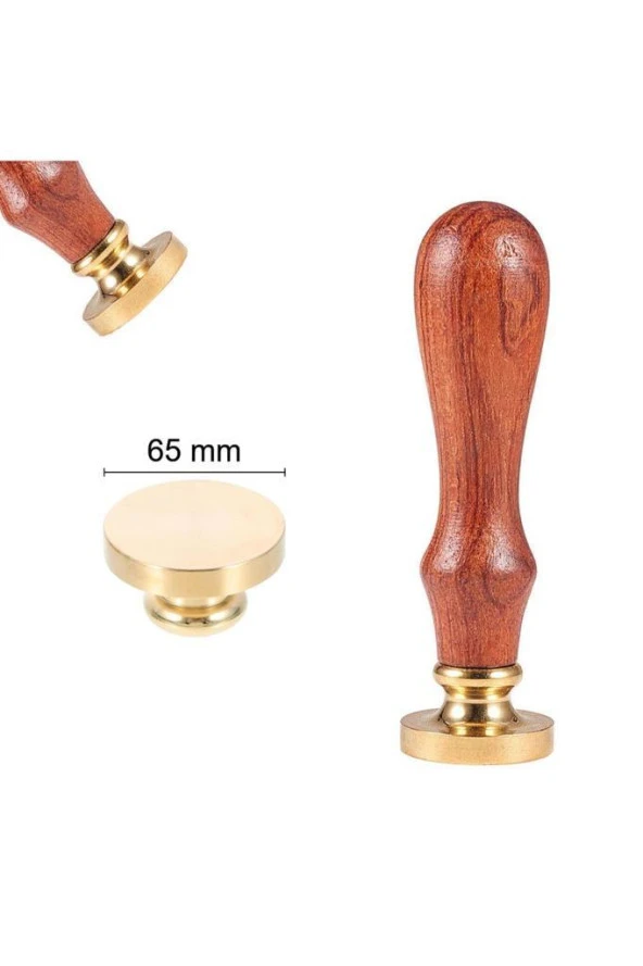 Mühürcüm Mühür Mumu Damga 65  mm Yuvarlak Boş Pirinç Kafa + Ahşap Sap R5799O65 - Resim 3