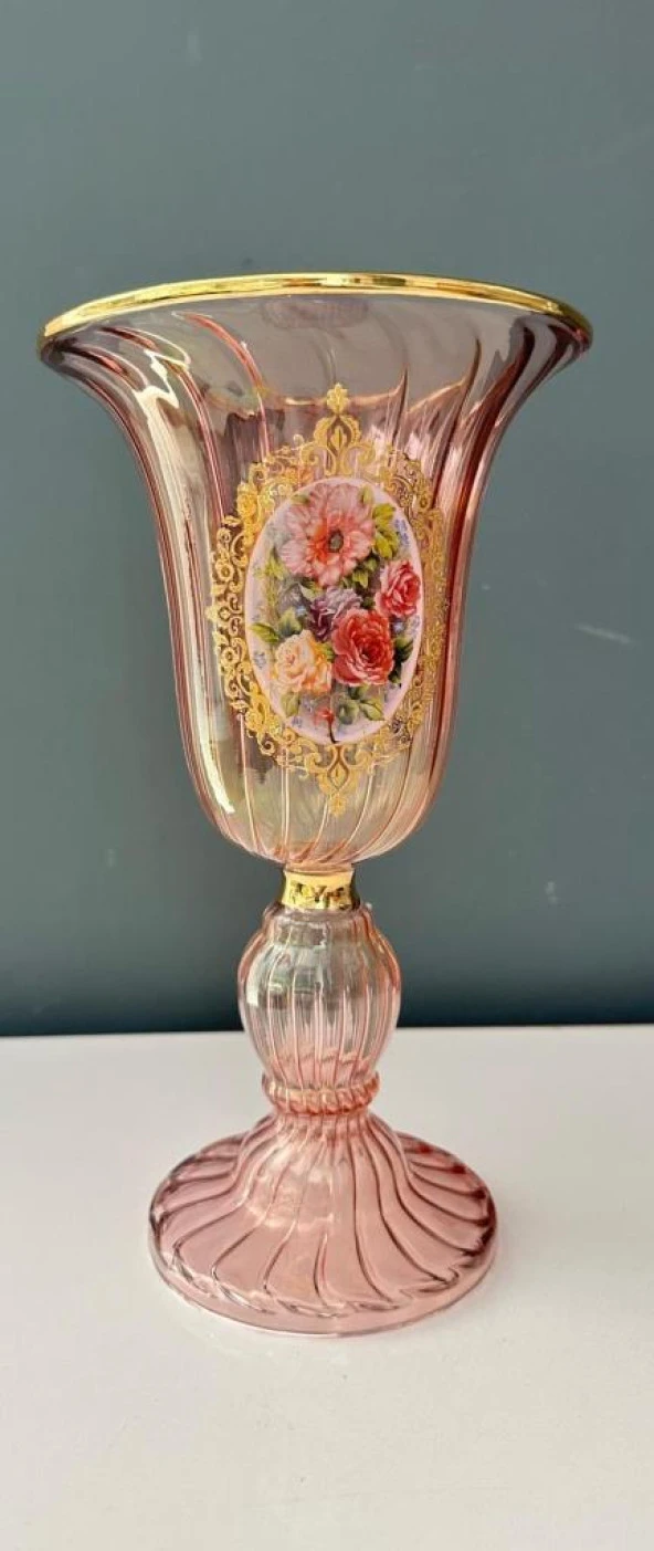DECORİUM VAZO KÜÇÜK ROMANTİCA PEMBE M02500 ürün görseli