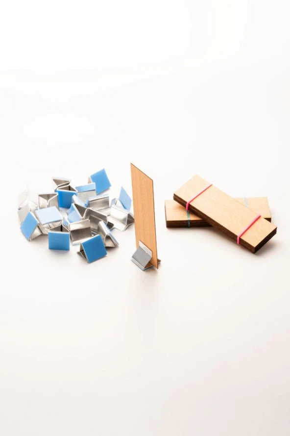 Ahşap Mum Fitili + Yapışkanlı Sehpa - 20 Adet ( 25mm x 75mm x 0,5mm ) ürün görseli