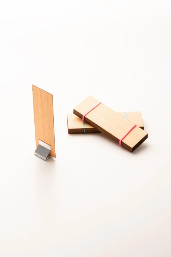 Ahşap Mum Fitili + Yapışkanlı Sehpa - 20 Adet ( 25mm x 75mm x 0,5mm ) - Resim 3