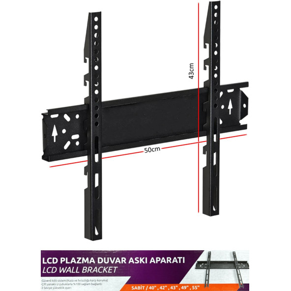 Vivatech Metal Askı Aparatı Universal televizyon Duvar Asma Aparatı 40"- 55"