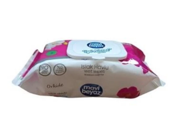 MAVİ BEYAZ ISLAK MENDİL 90 LI - ORKİDE