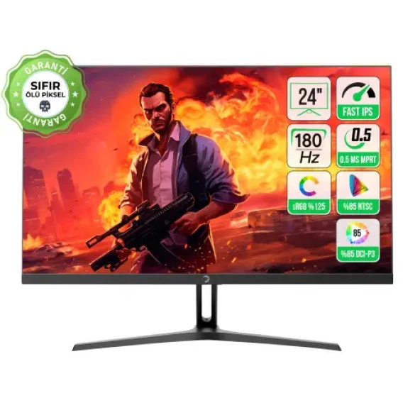 GamePower 24″ Bull T10 Flat IPS 180Hz 0.5ms FHD Gaming Monitör (Sıfır Ölü Piksel Garantili)