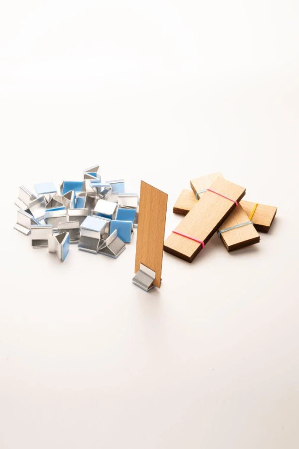 Ahşap Mum Fitili + Yapışkanlı Sehpa - 30 Adet ( 25mm x 75mm x 0,5mm ) ürün görseli