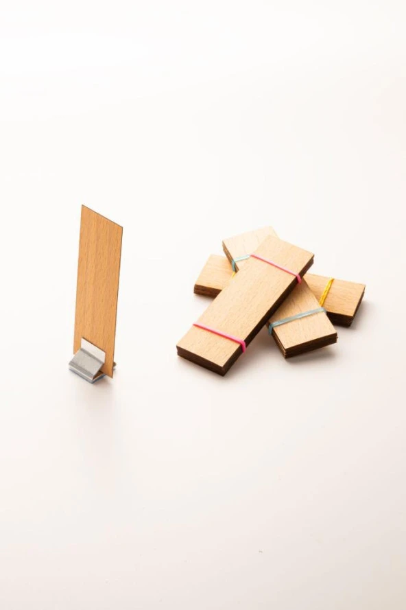 Ahşap Mum Fitili + Yapışkanlı Sehpa - 30 Adet ( 25mm x 75mm x 0,5mm ) - Resim 3