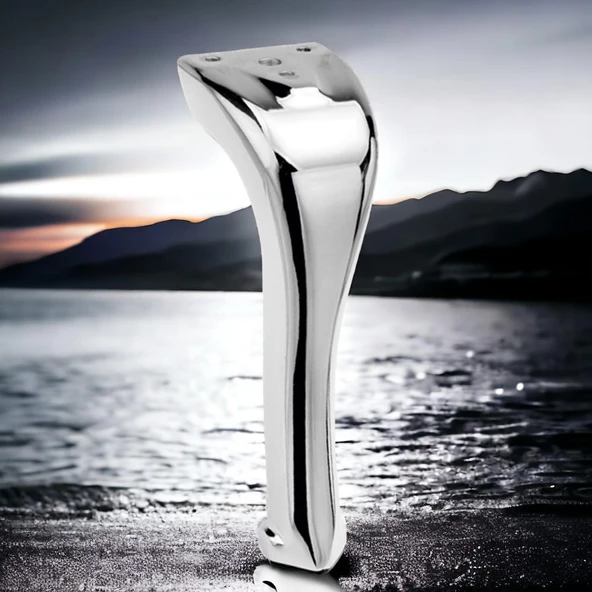 Masa Yükseltici Tv Ünitesi Konsol Koltuk Ayağı Mobilya Ayakları Ayağı Metal Ayak 20 Cm Krom - 8