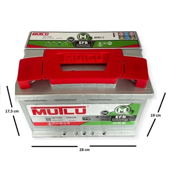 Mutlu EFB Start-Stop 12 V 72 Ah 720 A  (EN) Akü - 1