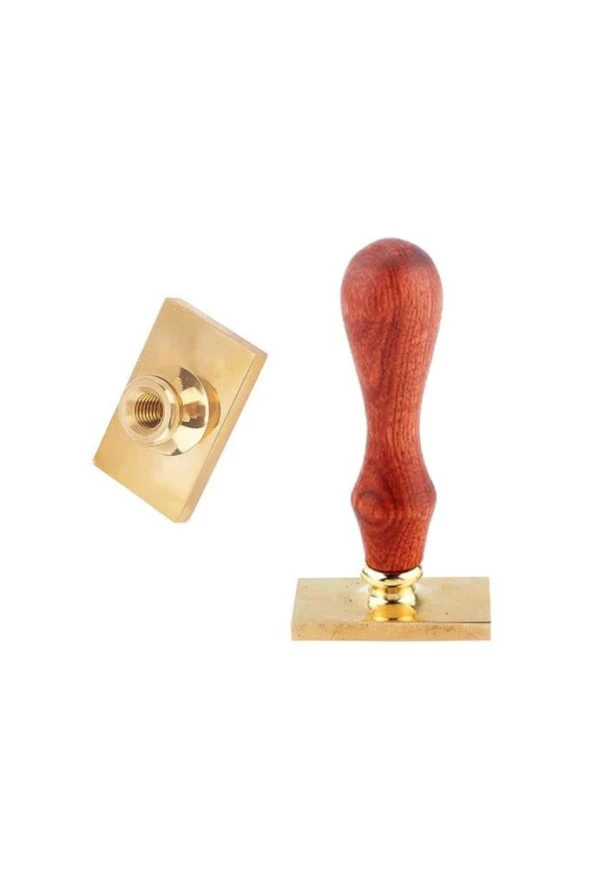 Mühürcüm Mühür Mumu Damga Yumuşak Kenar Dikdörtgen Kumlu Boş Pirinç Kafa + Ahşap Sap R5799XC15 - Resim 2