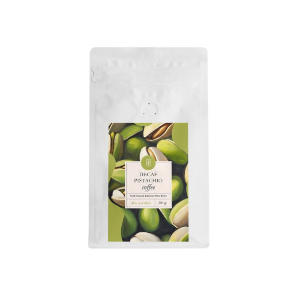 Decaf Pistachio Coffee Kafeinsiz Antep Fıstığı Aromalı Çekirdek Kahve 200 Gr