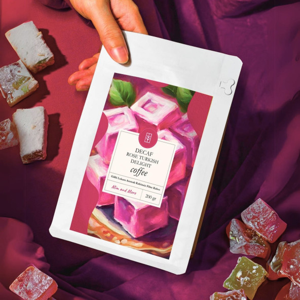 Decaf Rose Turkish Delight Coffee Kafeinsiz Güllü Lokum Aromalı Filtre Kahve 200 Gr - 4