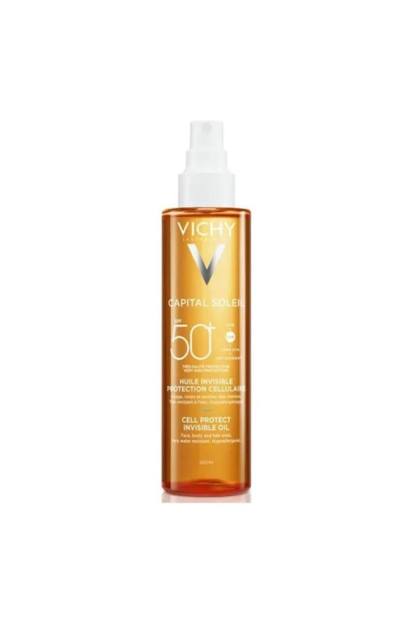 Vichy Capital Soleil Cell Protect Oil SPF50+Yüz, Vücut ve Saç Uçları İçin 200 ML-SKT:12M