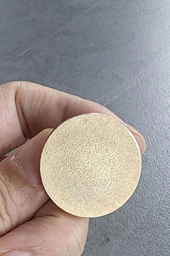 Mühürcüm Mühür Mumu Damga 30 mm Yuvarlak Kumlu Boş Pirinç Kafa + Ahşap Sap R5799K30 - Resim 3