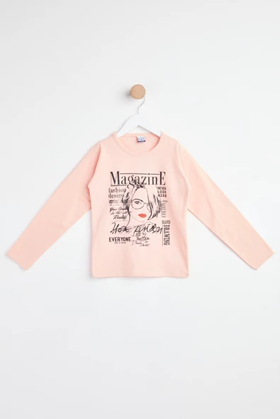 Kız Çocuk Lila Uzun Kol Baskılı sweatshirt - 24264