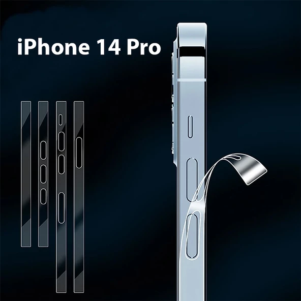 iPhone 14 Pro Hidrojel Hayalet Yan Alt Üst Kaplama Koruyucu Film - 5