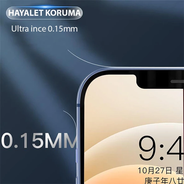 iPhone 14 Pro Hidrojel Hayalet Yan Alt Üst Kaplama Koruyucu Film - 3