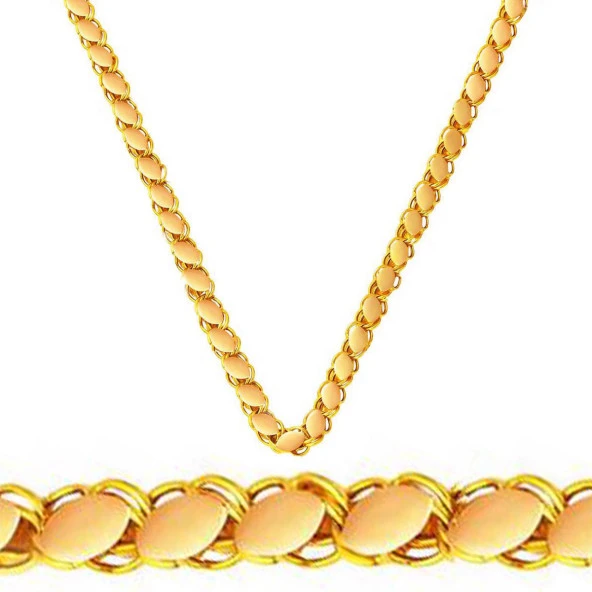 50 cm. Maraş Pullu 22 Ayar Altın Zincir 5 mm.