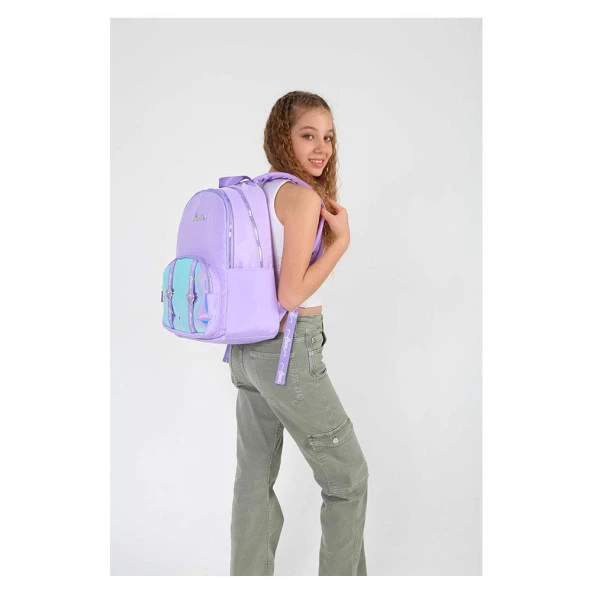 Kaukko Mirror Sırt Çantası Lilac Okul Sırt Çantası - Resim 4