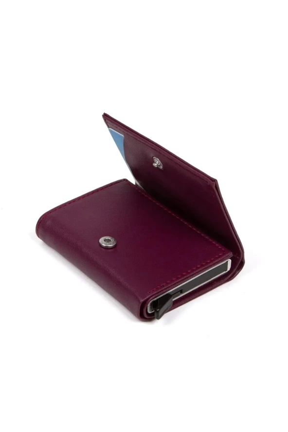 Unisex Mekanizmalı Suni Deri Otomatik Kızaklı Kartlık - 4