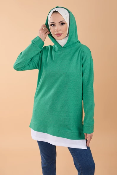 Düz Orta Kadın Yeşil SWEAT - 3423