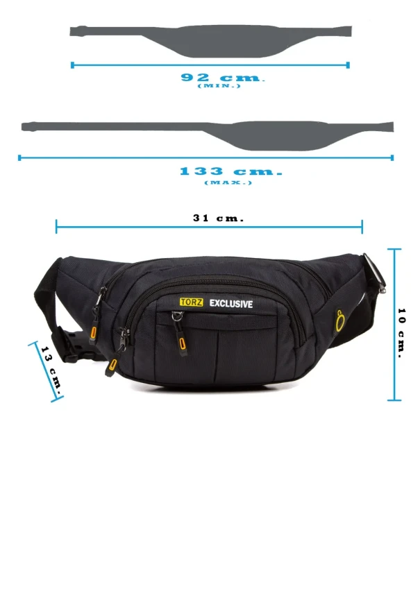 Bel Çantası Çapraz Su Geçirmez Erkek Kumaş Göğüs Çapraz Kulaklık Çıkışlı Çanta - 4