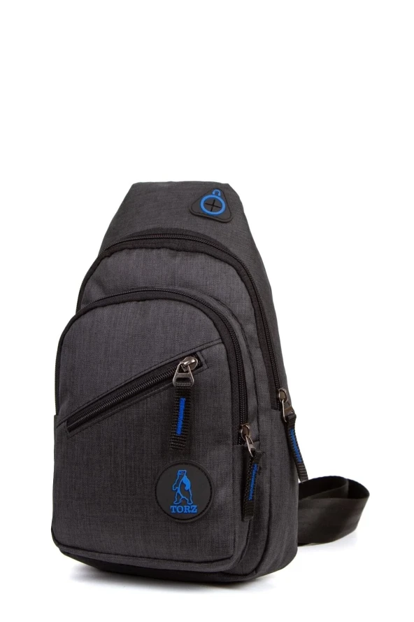 Kulaklık Çıkışlı Tek Kol Göğüs Çantası Günlük Mini Sırt Çanta Siyah - 3