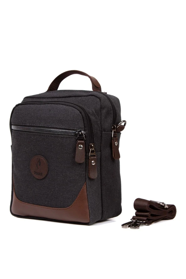 Kanvas Erkek El Çantası Omuz Askılı Cüzdan Telefon Için Günlük Çanta (ORTA BOY) - 3