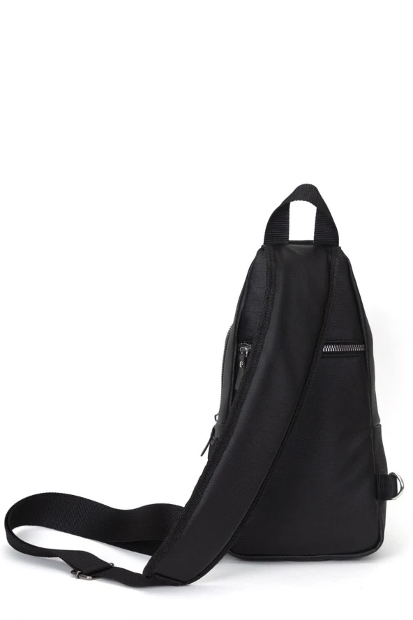 Yıkama Deri Göğüs Çantası Kulaklık Ve Şarj Çıkışlı Tek Kol Çarpraz Bodybag Mini Sırt Çanta - 5