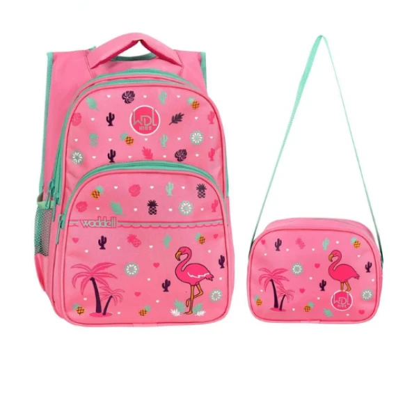 yarasa askılı 3 bölmeli ilk okul çantası su geçirmez full astarlı tam ortopedik + beslenme çantası ürün görseli 1