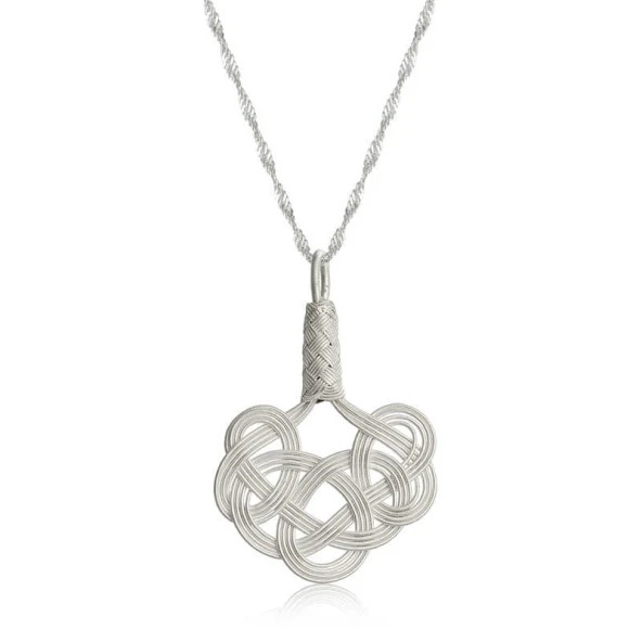 Gümüş Kazaziye Örgü Kadın Kolye ürün görseli 1